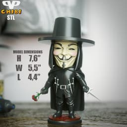 V for Vendetta Chibi STL for 3D Printing ChibiSTL 3DXM 3d model