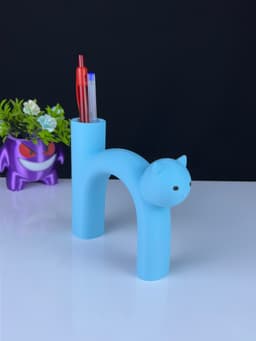 cute cat pen holder 3d model