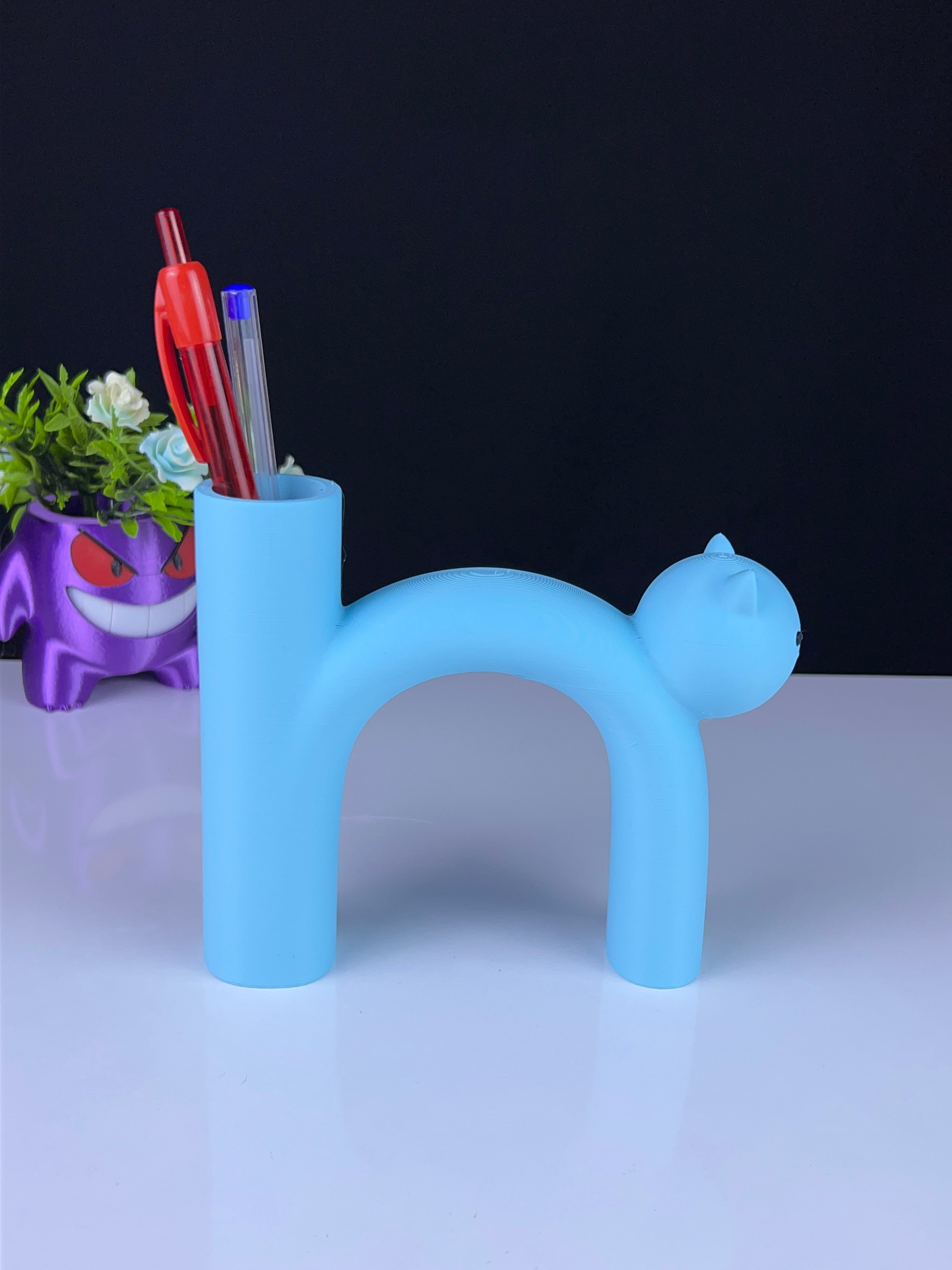 cute cat pen holder 3d model