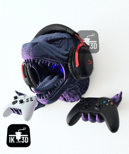 Godzilla Head Wall Mounted Holder for Controllers and Headset / No Supports 3d model