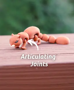 Squiggly Squirrel - Fidget Articulating Squirrel - Ludo 3D Printed Animal 3d model