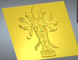 Multi-Armed Divine Deity Relief | CNC Wood Carving & 3D Printing STL 3d model