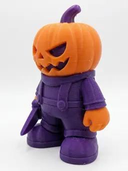 Mini Slasher Pumpkin – Cute Spooky Halloween Figurine 3d model