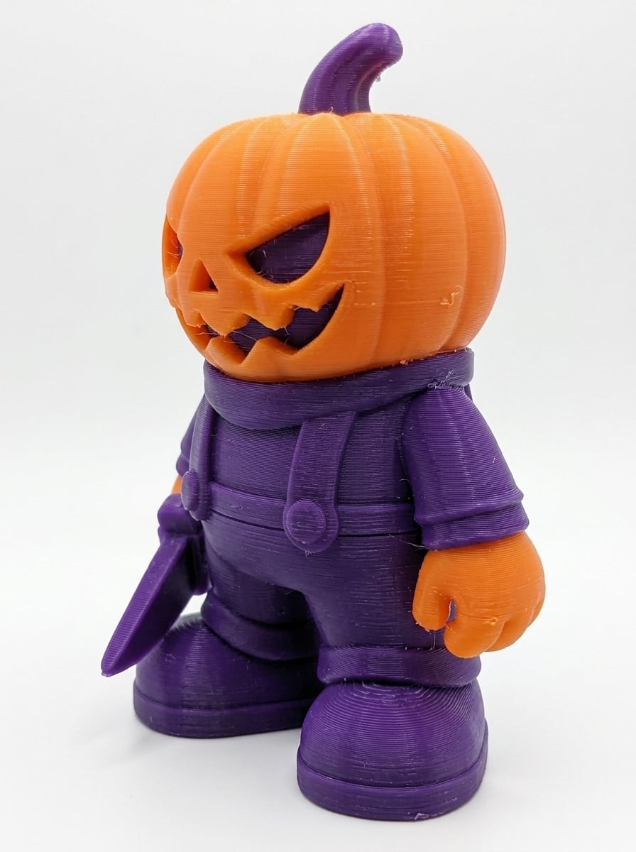 Mini Slasher Pumpkin – Cute Spooky Halloween Figurine 3d model