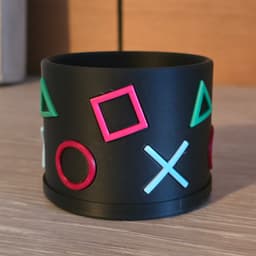 Playstation themed planter and drip tray 3d model