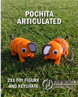 Pochita Chainsaw Man - Figure Toy & Keychain Articulated-free support 3d model