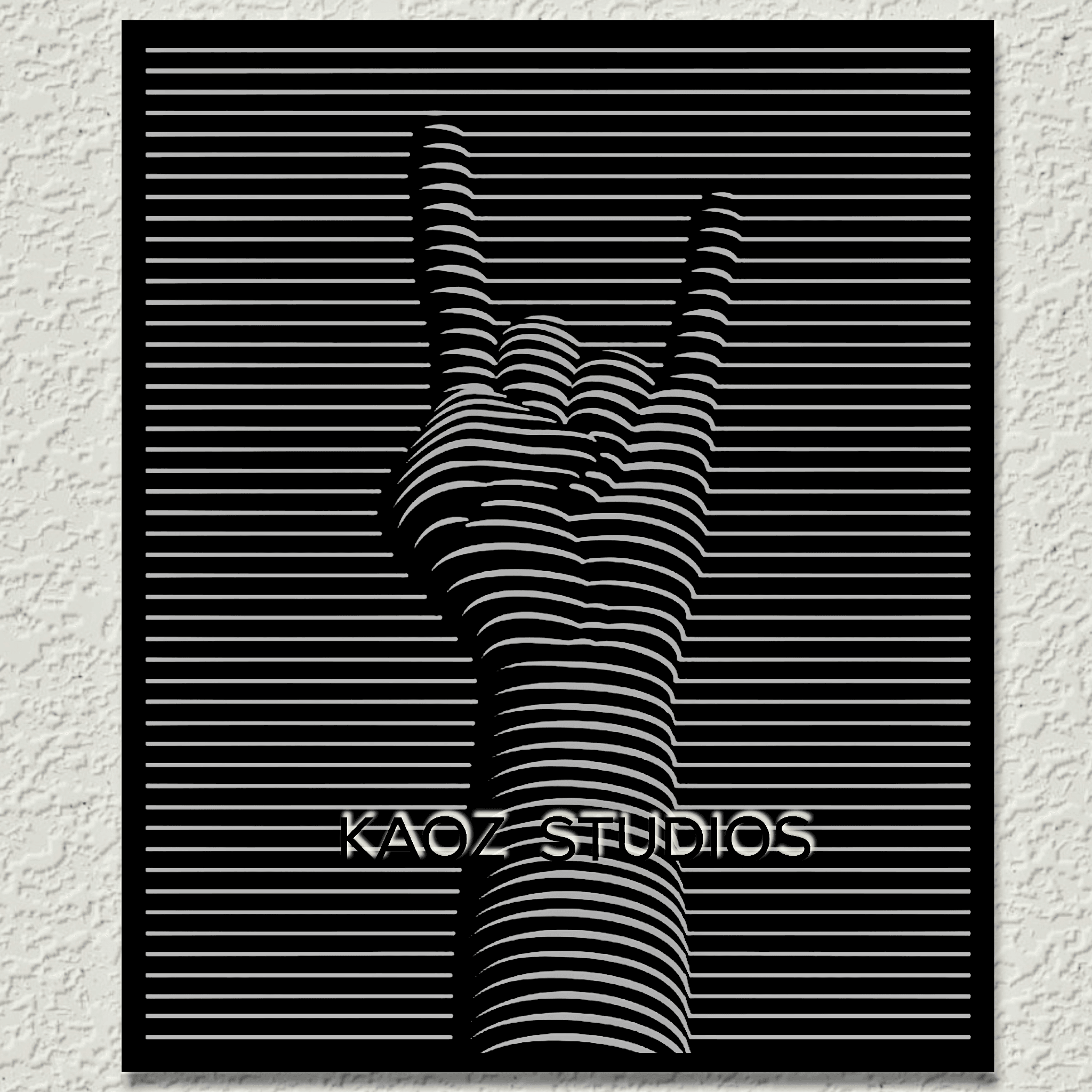 rock n roll wall art heavy metal wall decor rock band optical illusion decoration 3d model