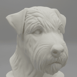 Soft Coated Wheaten Terrier Dog Bust with Nameplate - 3D Printable Pet Memorial Statue 3d model