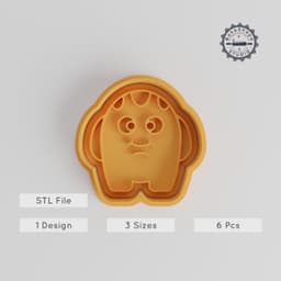 Rounded Smile Monster Cookie Cutter & Stamp Set, Happy Monster, Fondant Cutter, 6-Piece Collection, 3 Sizes PRODUCT_3050 3d model