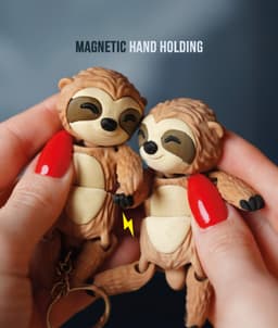 Sunny the Flexi Sloth - Magnetic Hand-Holding Companion 3d model