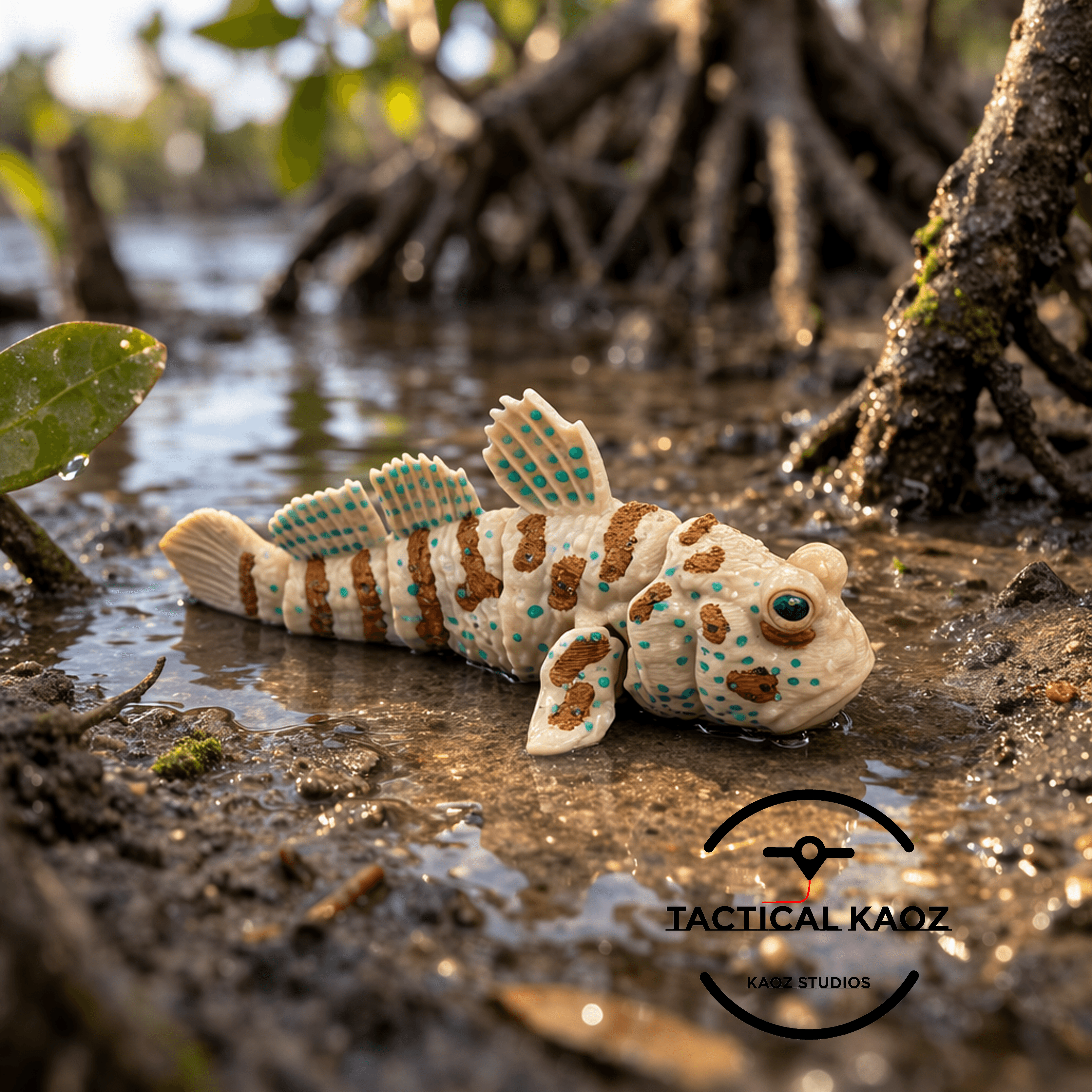 Mudskipper Fish | Articulated Mudskipper + 6mm Glass Eyes Option and Pre Painted 3d model