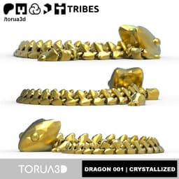 Articulated Dragon 001 - Crystallized - Print in place - No supports - STL 3d model