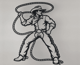 Cowboy Lasso 2D Wall Art.3mf 3d model