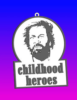 Bud Spencer keychain, earring, dogtag, childhood heros