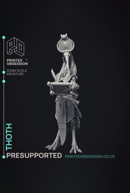 Thoth - God of Knowledge - Court of Anubis - PRESUPPORTED - Illustrated and Stats - 32mm scale 3d model