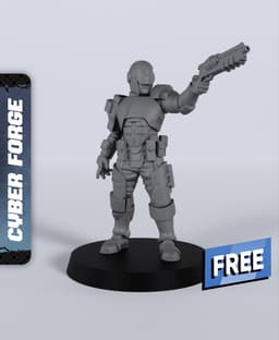 Prosecutor Harsh - With Free Cyberpunk - Sci-Fi Gift Ideas for RPG and Wargamers 3d model