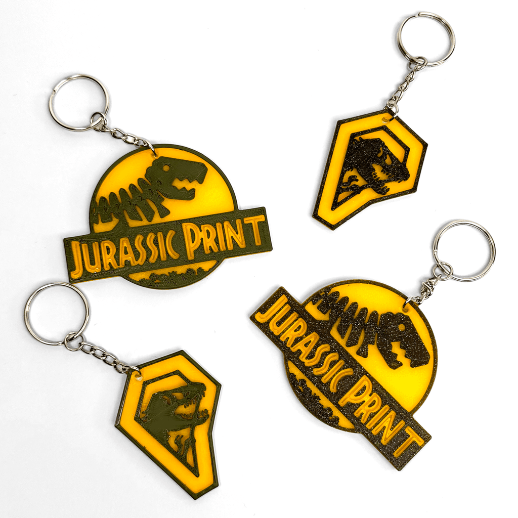 Jurassic Print Keychains 3d model