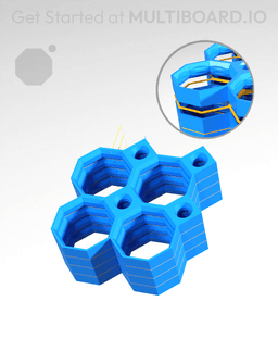 2x2 MU - Center Grid Interfitted - MultiBoard Octagon Plate - 4x Multi-Material Stack 3d model