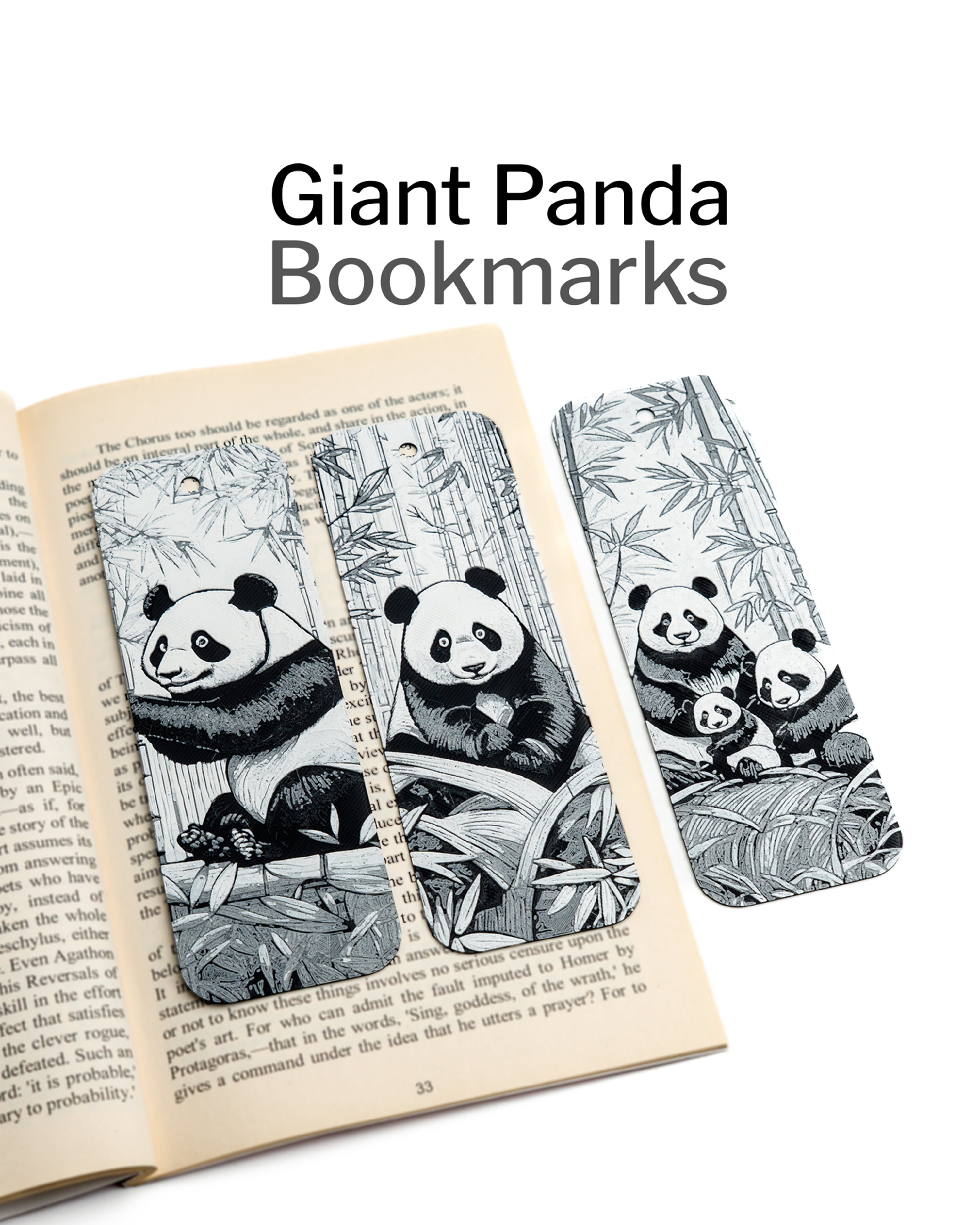 Giant Panda Bookmarks 3d model