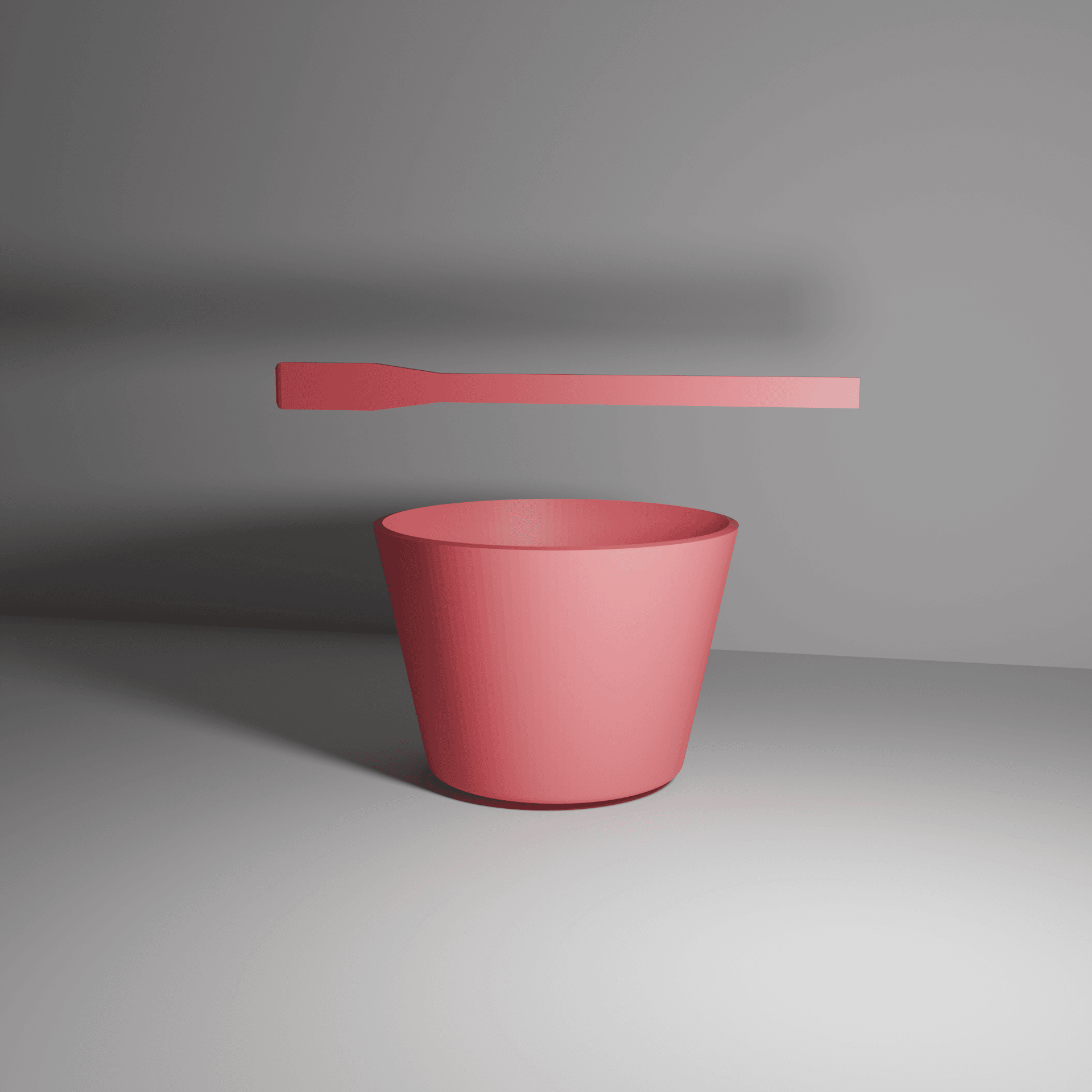 Craft Mixing Tub and Stirrer - 30mm tall 3d model