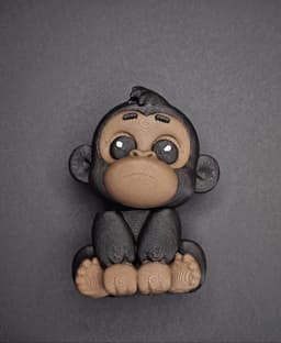 Flexi Baby Gorilla and Key Chain 3d model