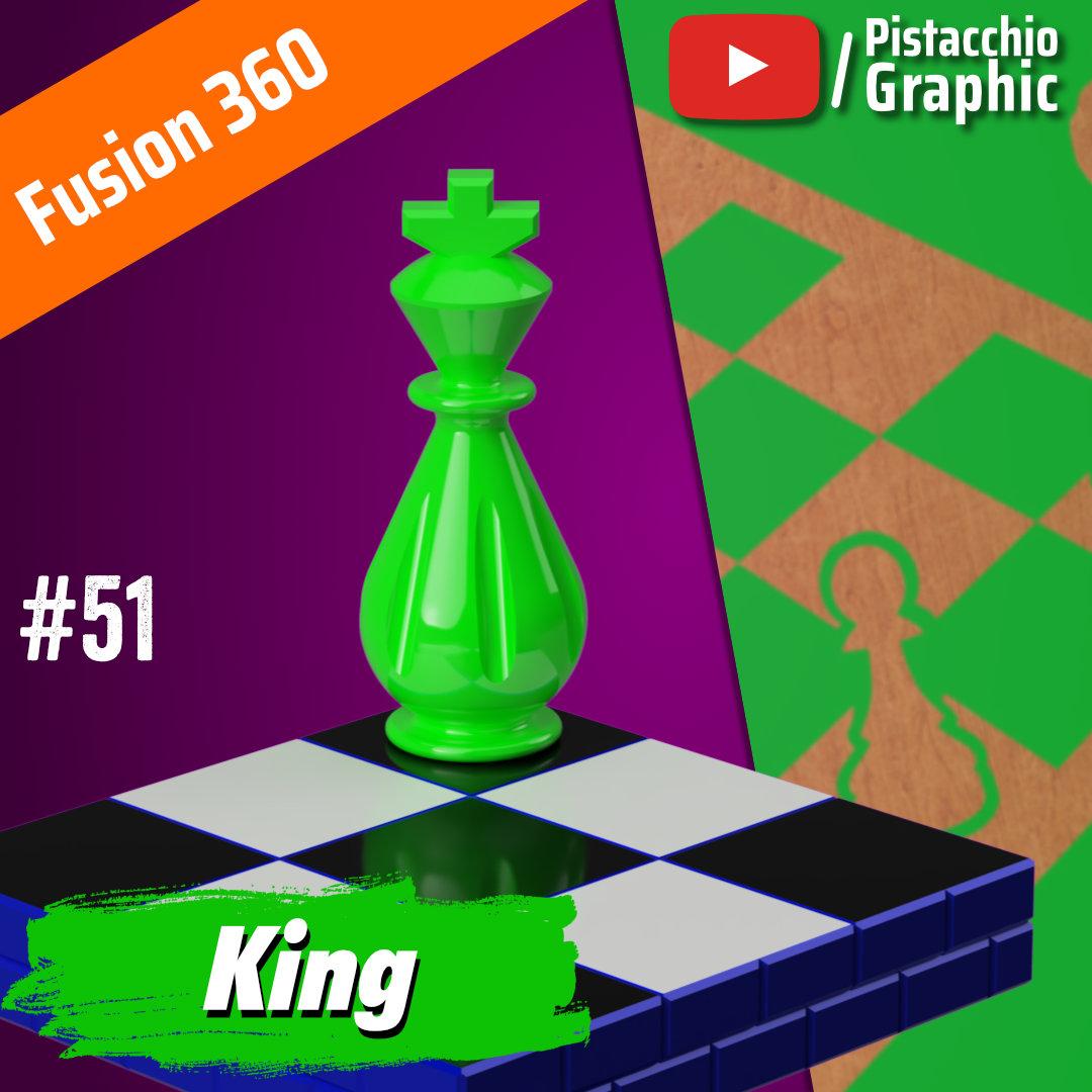 #51 King Chess | Fusion 360 | Pistacchio Graphic 3d model