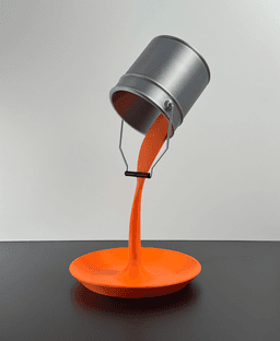 Bucket, desk/portable lamp with tray. 3d model