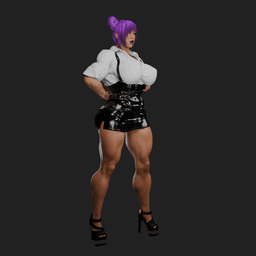 Rita Muscular Asian Woman 3d model