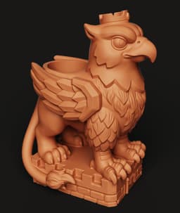 Royal Griffin Planter STL | Fantasy Pot 3D Print | Desk Decor 3d model