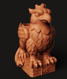 Royal Griffin Planter STL | Fantasy Pot 3D Print | Desk Decor 3d model
