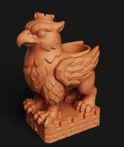 Royal Griffin Planter STL | Fantasy Pot 3D Print | Desk Decor 3d model