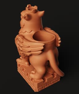 Royal Griffin Planter STL | Fantasy Pot 3D Print | Desk Decor 3d model