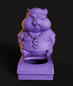 Gangster Hamster STL | Funny Decor 3D Print | Desk Organizer 3d model