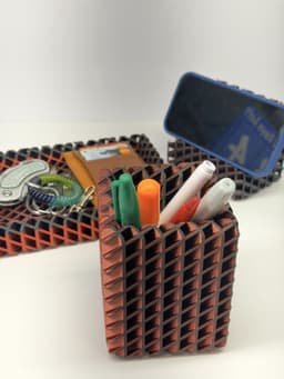 R7 Lattice Desk Set – 3D Printable EDC Tray, Pen Cup & Phone Stand STL | R7Makers 3d model