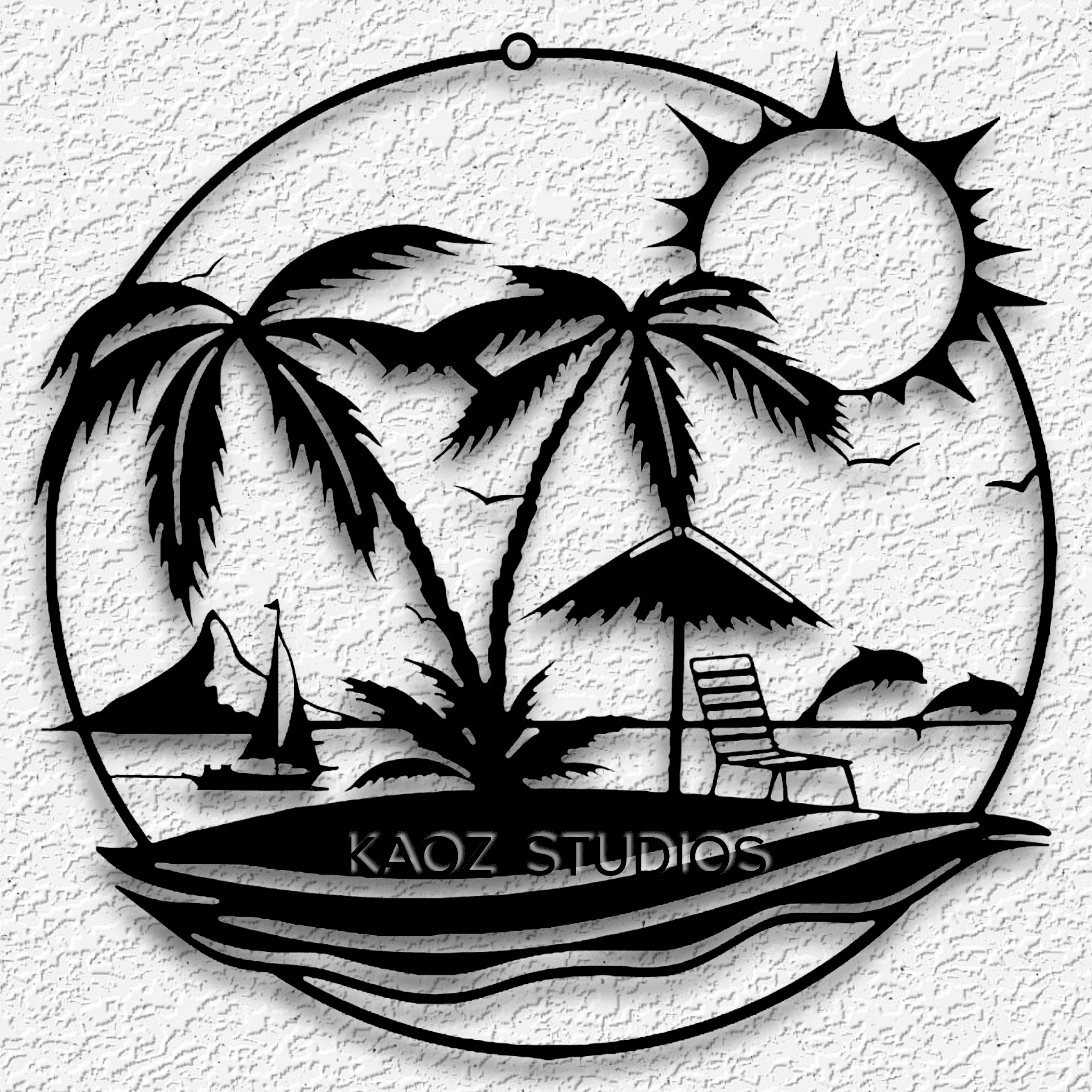 tropical island wall decor paradise wall art 3d model