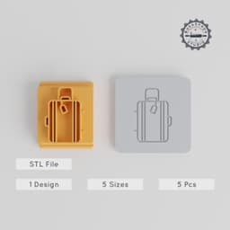 Travel Suitcase Stamp Tile Set, 5 Sizes, Perfect for Clay, Cookies & Fondant PRODUCT_1982 3d model
