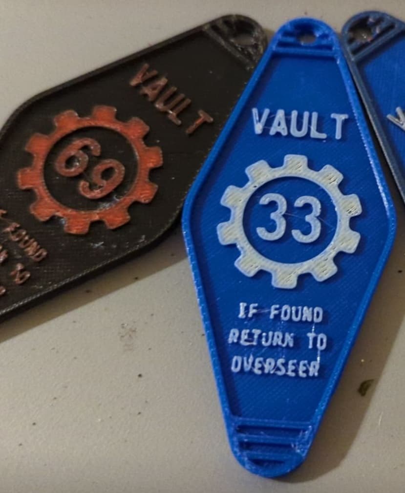 Fob Fallout Make of Fallout Inspired Vault Key Fob Assortment - Print in place by ...