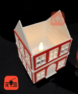 Light Up House For Tealights and Fairy Lights Multiparts 3d model