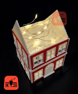 Light Up House For Tealights and Fairy Lights Multiparts 3d model