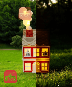 Light Up House For Tealights and Fairy Lights Multiparts 3d model