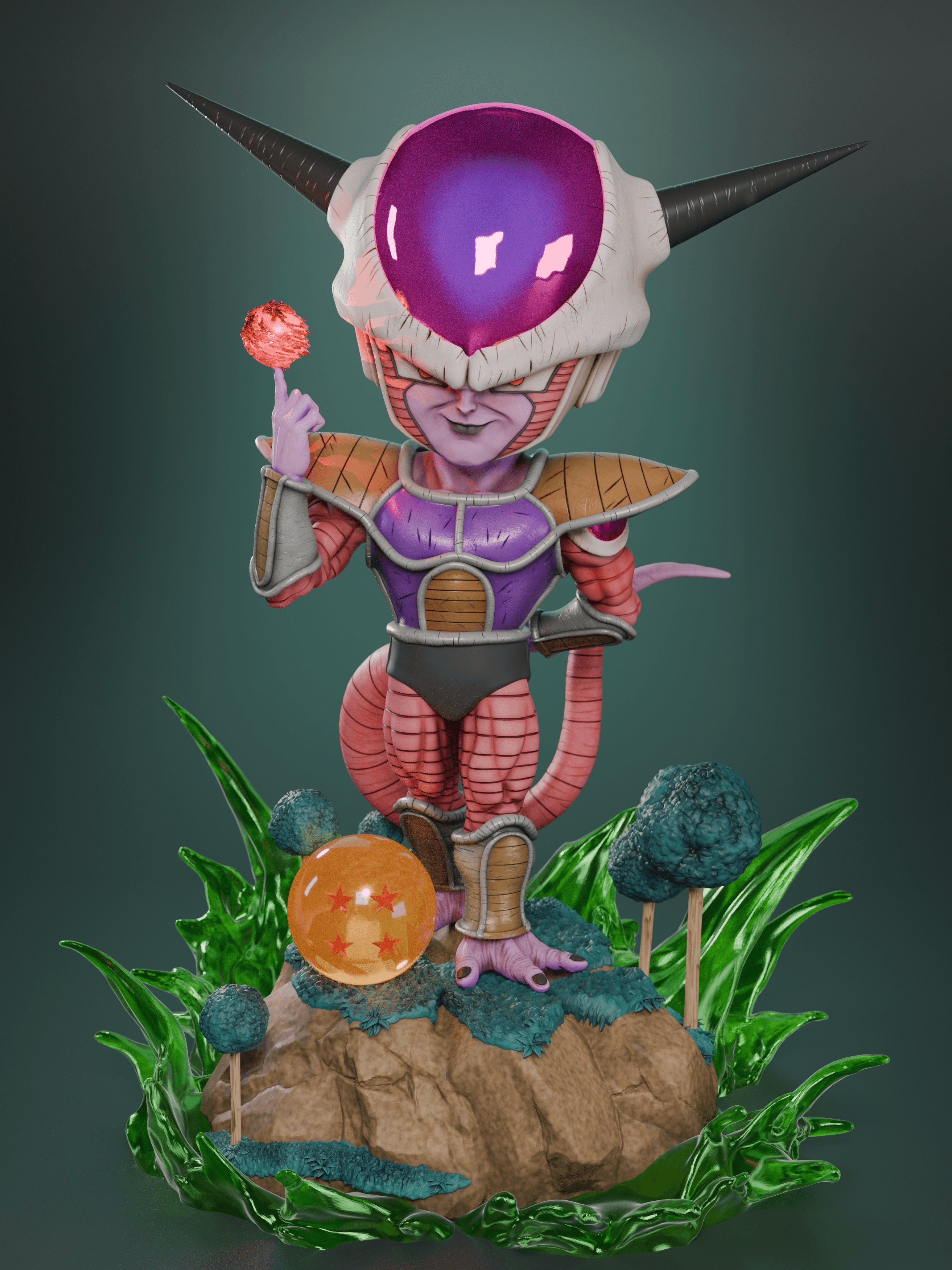 Frieza First Form Chibi - Premium Collectible STL 3d model