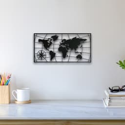 World Map Wall Art 3d model