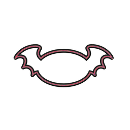 Oval Plaque with Bat Wings Cookie Cutter STL File - 4 inches 3d model