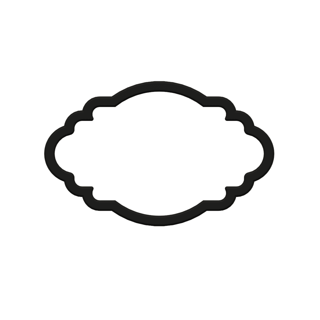 Oval Plaque Cookie Cutter STL File - 4 inches 3d model