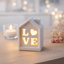 LOVE House Candle Holder | Romantic Cozy Home Decor Lantern | Valentine Light House 3d model