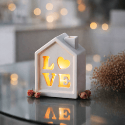 LOVE House Candle Holder | Romantic Cozy Home Decor Lantern | Valentine Light House 3d model