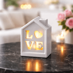 LOVE House Candle Holder | Romantic Cozy Home Decor Lantern | Valentine Light House 3d model