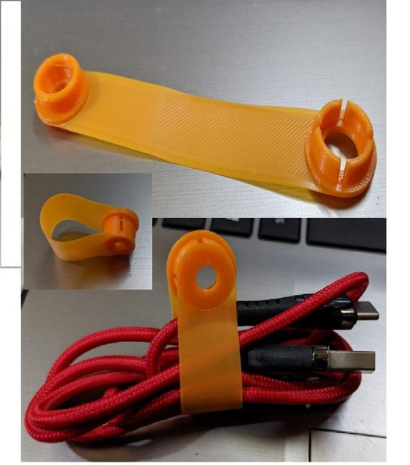 Cable Clip With Button 3d model