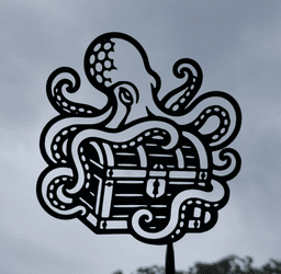 Octopus Treasure Chest 2D Wall Art.3mf 3d model