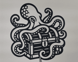 Octopus Treasure Chest 2D Wall Art.3mf 3d model
